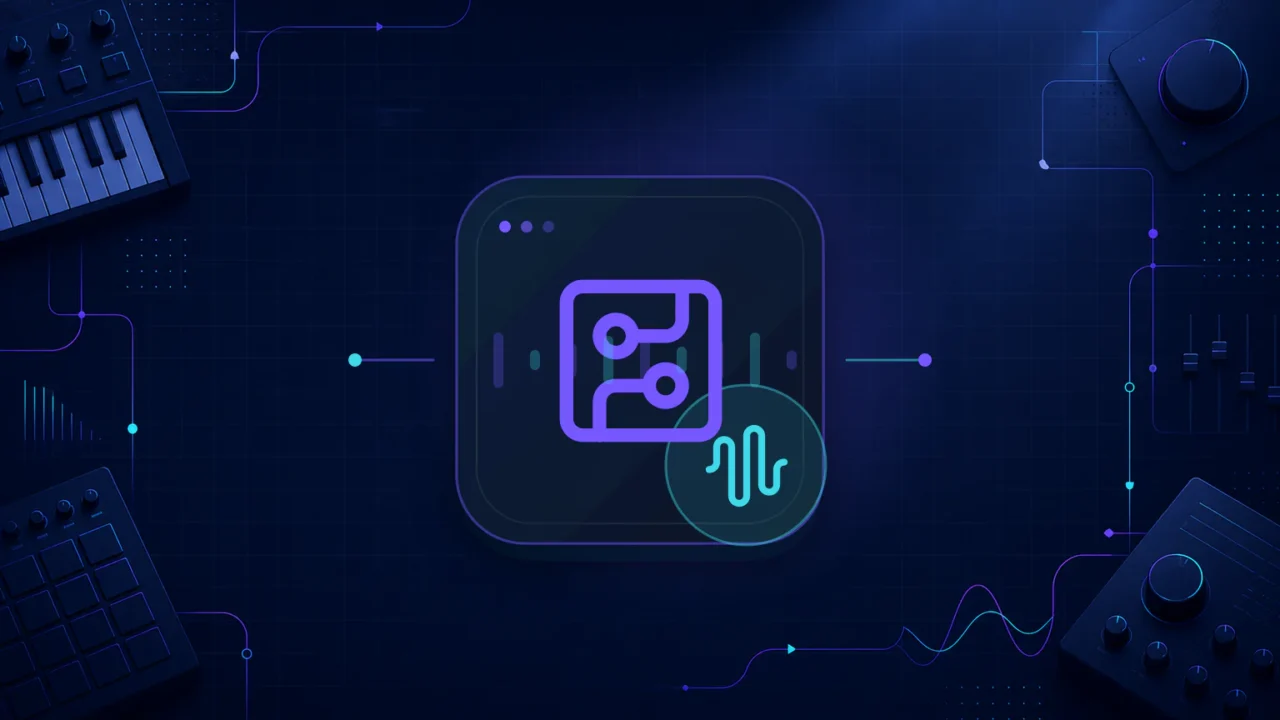 Abstract audio interface circuit and waveform illustration