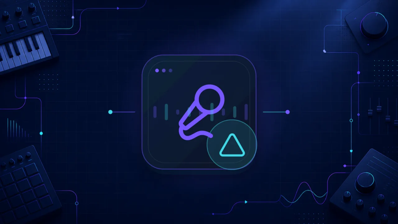 Abstract microphone and stable support illustration