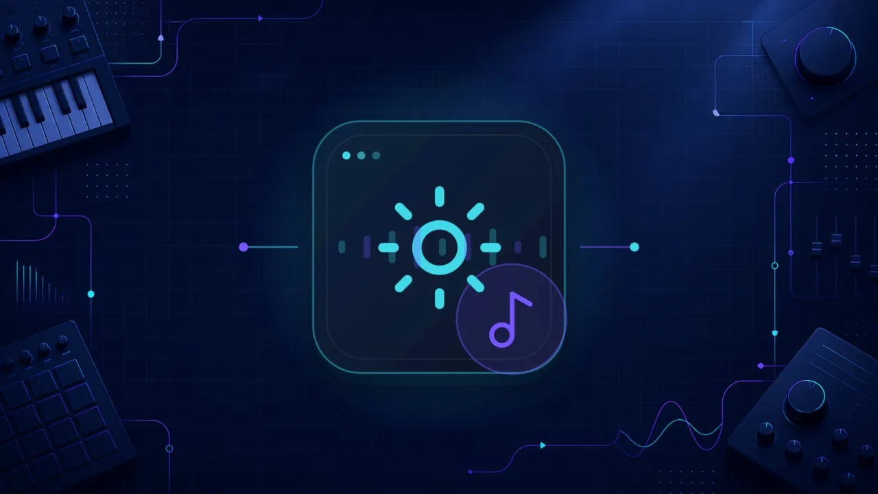 Abstract sun and musical note illustration