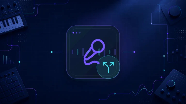 Abstract stereo microphone and divided signal illustration