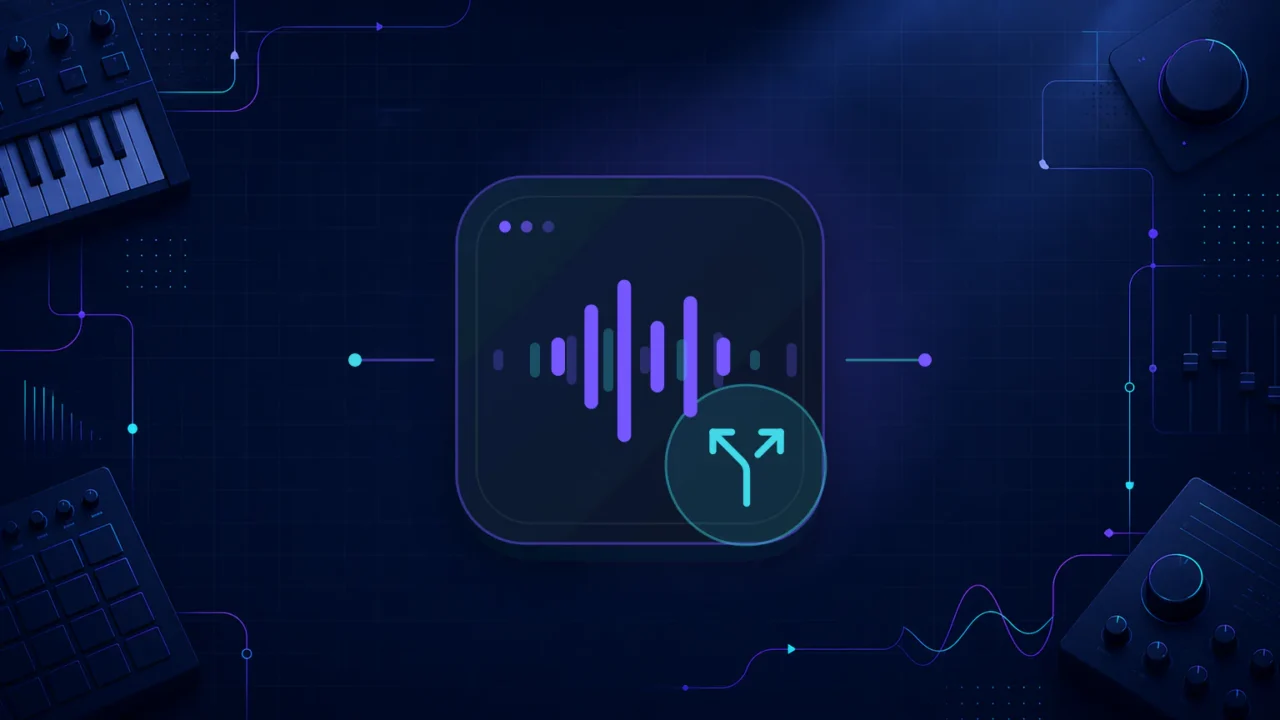 Abstract mono and stereo signal paths illustration